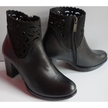 Skórzane botki tęgość G 1/2 obcas 7 cm